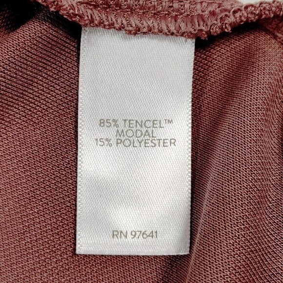 J Jill Pure Jill Top Womens Medium Pink Modal Blend V-Neck 3/4 Sleeve Sweatshirt - Picture 5 of 9